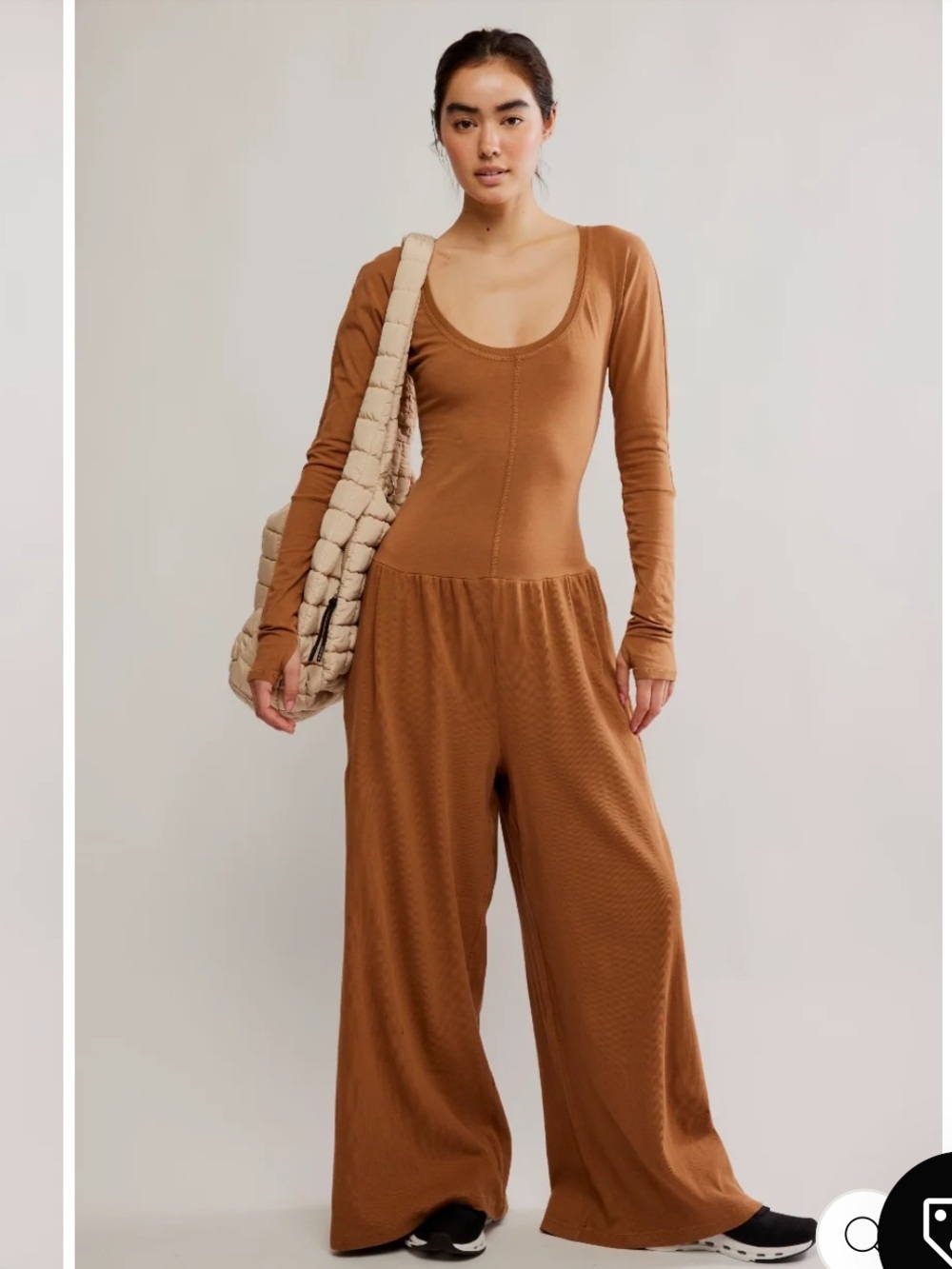 FP Movement by Free People Hotshot Wide Leg Onesie - Camel